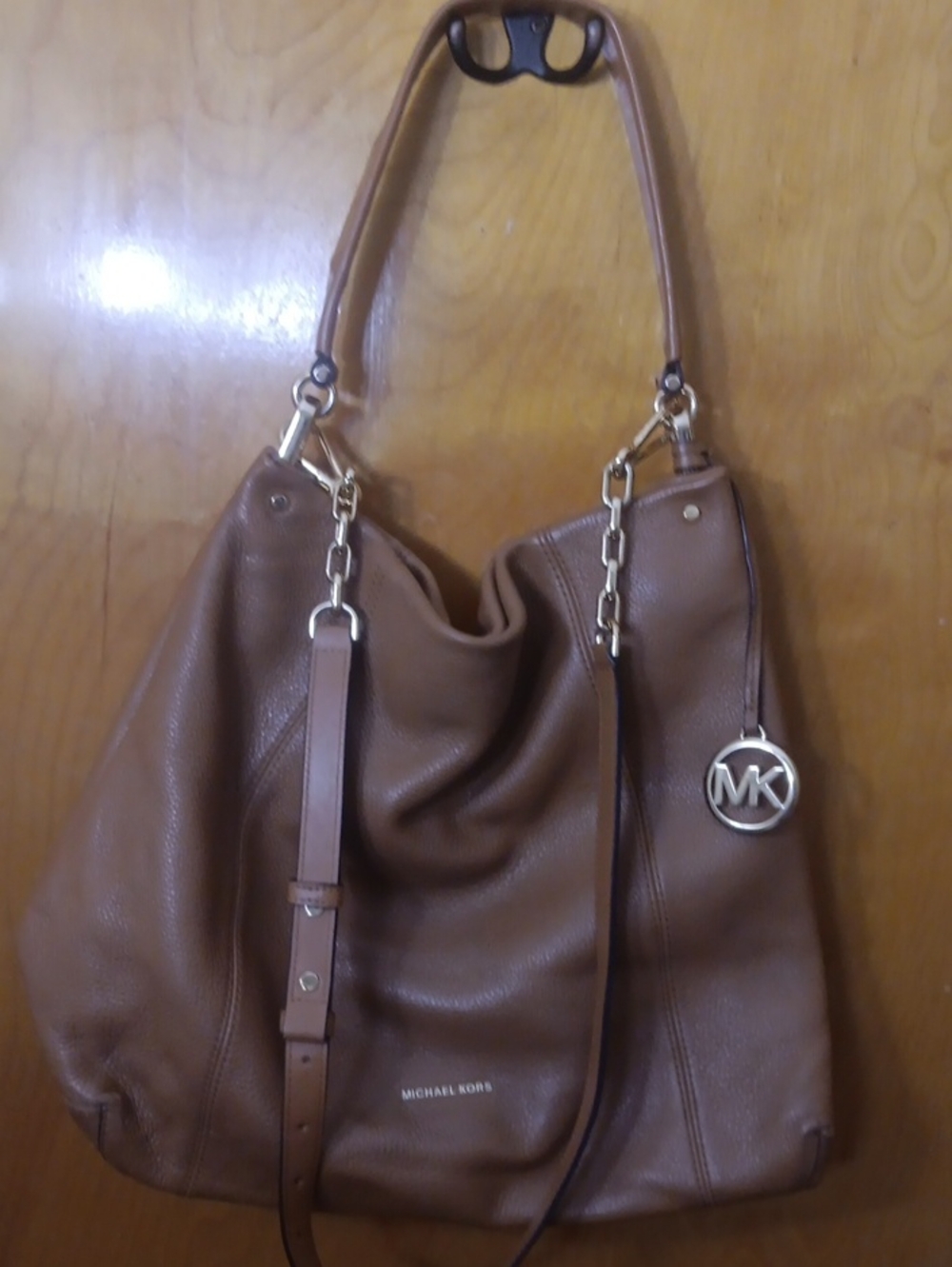 Michael Kors Tan Pebbled Leather Hobo Shoulder Bag